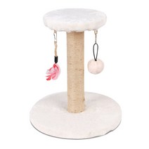 딩동펫 고양이 2in1 라운드 수직 기둥 스크래쳐, 화이트, 1개