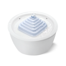 워너비펫 저소음 도자기 피라미드 고양이 정수기, 화이트 + 블루