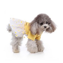 딩동펫 반려동물 코스모스 리본원피스, 옐로우