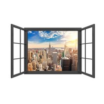 스위트 스페이스 3D입체 풍경 액자형 창문스티커, 11 블랙
