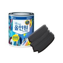 KCC페인트 숲으로올인원 반광 수성 페인트 0.9L, 흑색