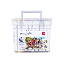 델리 둥근 삼각 트윈 화방마카 + 케이스 보관세트 70803, 1세트, 60색