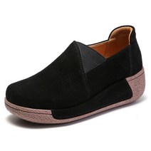 빈슈 여성용 빈티지 캐주얼 굽 운동화