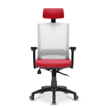 체어포커스 컴즈 블랙바디 메쉬 의자 C505BK, 화이트(등판) + 고급 레드(헤드, 방석)