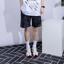 남성용 더간지 캐주얼 빅사이즈 카모 밴딩 반바지