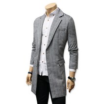 블루포스 남성용 티들리 체크 캐주얼코트