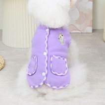 블랭크도그 강아지 와펜 포인트 후리스 조끼, 퍼플