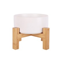 딩동펫 반려동물 모던 앤 마블 세라믹 식기 2단 고급형 S, 화이트, 1개