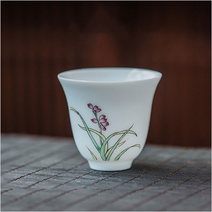 경덕진 분채 옥니 매란국죽 찻잔 란, 핑크 + 그린 + 화이트, 1개