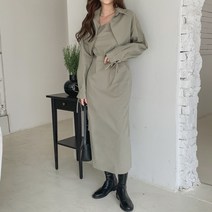 여성용 하운다 셔츠 볼레로 뷔스티에 롱원피스 세트 SET1948K23