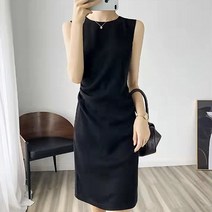 묘먀미 청순녀 깔끔 무지 민소매 미니원피스 MMM434