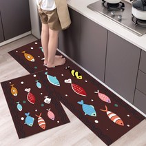 알럽홈 큐트 카툰 스트립 홈 키친 논슬립 바닥 매트, TYPE4