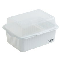 블럭마트 뚜껑있는 주방 물빠짐 식기 그릇건조대, 화이트