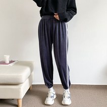 헤이진 여성용 벨벳 두줄 조거팬츠