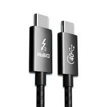 모비큐 40Gbps 데이터 전송 5K USB 4.0 지원 썬더볼트 3 C타입 to C타입 고속충전 케이블 100W, 1개, 1m