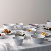 쓰임 블랑 4인 링클 트위스트 홈 식기세트 23p, 15종