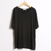 여성용 비트 U넥 모달 티셔츠
