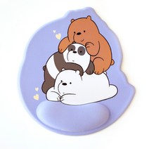 위베어베어스 삼둥이 마우스 손목 보호패드, 블루, 1개