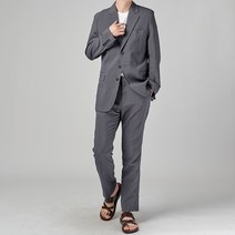 바르 남성용 린넨 플랩포켓 쓰리버튼 베이직 수트 BU3001