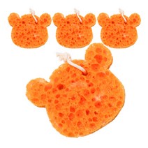 쓱싹 해면 목욕스펀지 베어, 오렌지, 4개