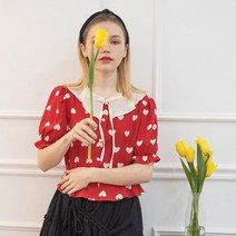 까트린 하트 셔링 블라우스