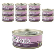 카카토 전연령용 컴플리멘타리 프리미엄 고양이 주식캔 치킨 & 비프줄리엔, 70g, 닭, 12개
