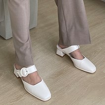 파이 여성용 사각 버클 뮬 슬리퍼 5.5cm P170