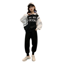 오렌지다몸 여아용 VICOO 배색 카라 팬츠 세트