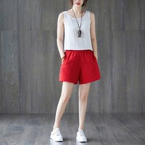 마더브띠 여성용 무지 밴딩 주름 반바지