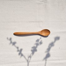 티크 통원목 디저트 나무조리도구 요거트 스푼 소, 혼합색상, 1개