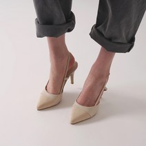 어바웃슈 울디 투톤 하이힐 슬링백