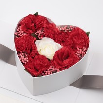 마쉬매리골드 시크릿 하트박스 카네이션 + 용돈봉투 + 보자기 + 쇼핑백, 레드(카네이션), 핑크(보자기)