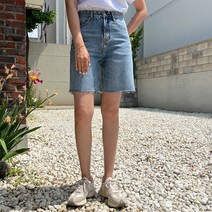 세컨그라운드 여성용 5부 데님 팬츠