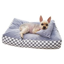강아지 방석 + 베개 세트, 그레이사각