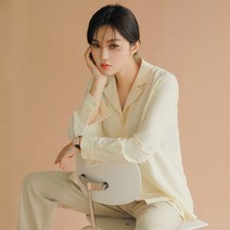 로미스토리 여성용 여유핏 카라 블라우스