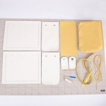 바이비드 Rogar 핸드메이드 DIY 배색 숄더백 만들기 키트, 1세트, 화이트옐로우