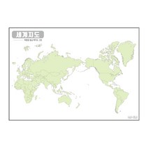 지도닷컴 세계지도태평양중심백지도 그린 비코팅형 110 x 78 cm, 1개