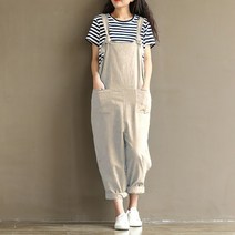 MA 빅사이즈 포켓 린넨 멜빵바지