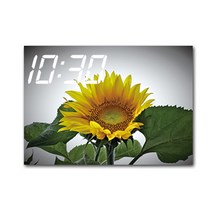 홈마인 LED 시계 캔버스 프린팅 액자 해바라기 A3, 21