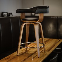 에이비퍼니쳐 채플린 회전 홈바 의자 60cm, 블랙