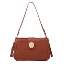 우드 버튼 악어 인조 가죽 미니 바게트백 PRD11341