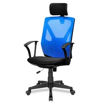 체어포커스 챔프 CMP2 헤더형 의자, 블랙(바디) + 블루