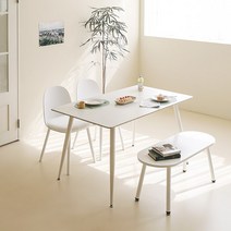 보니애가구 모어 1400 포세린 세라믹 식탁 + 의자 4p 세트 방문설치, 비앙코 칼라카타(식탁), 크림베이지, 머드그레이(의자)