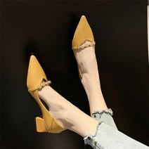 쥬얼리 장식 스트랩 스틸레토 스퀘어굽 뮬 펌프스 4cm
