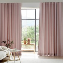 뷰하우스 메이즈 핀형 3중직 사계절 원톤 암막커튼 레일세트