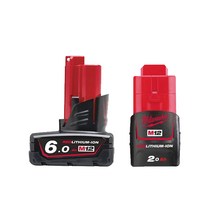 밀워키 12V 리튬이온 배터리 6.0Ah M12 B6 + 2.0Ah M12 B2 세트, 1세트