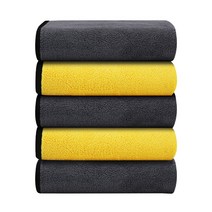 반려동물 퀵드라이 프리미엄 펫타올 5p, 옐로우 + 그레이