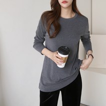 여성용 베르니 기모 라운드티
