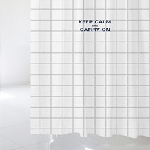 디자인수풀 북유럽 스타일 샤워 커튼 sc212 L 1800 x 1880 mm + 플라스틱 고리 12p + 커튼봉 화이트 세트, 1세트