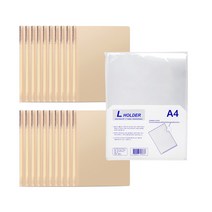 현풍 대용량 둥근 쫄대 화일 A4 8mm 77-3 20p + L홀더 10p, 노랑(화일), 1세트